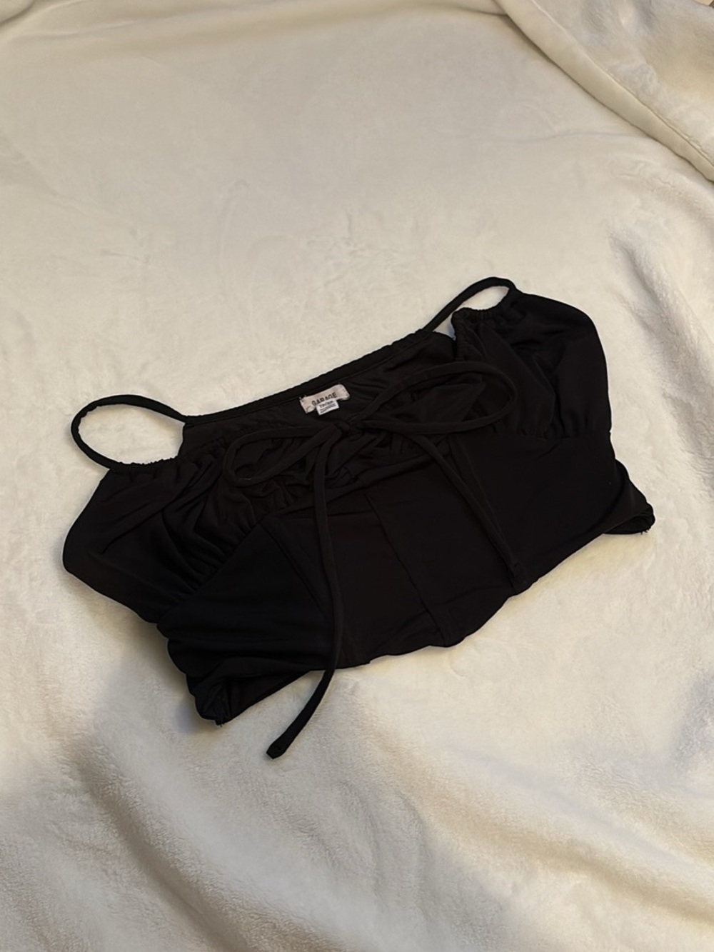 Garage Black Corset Going Out Top Cropped Black Size XS